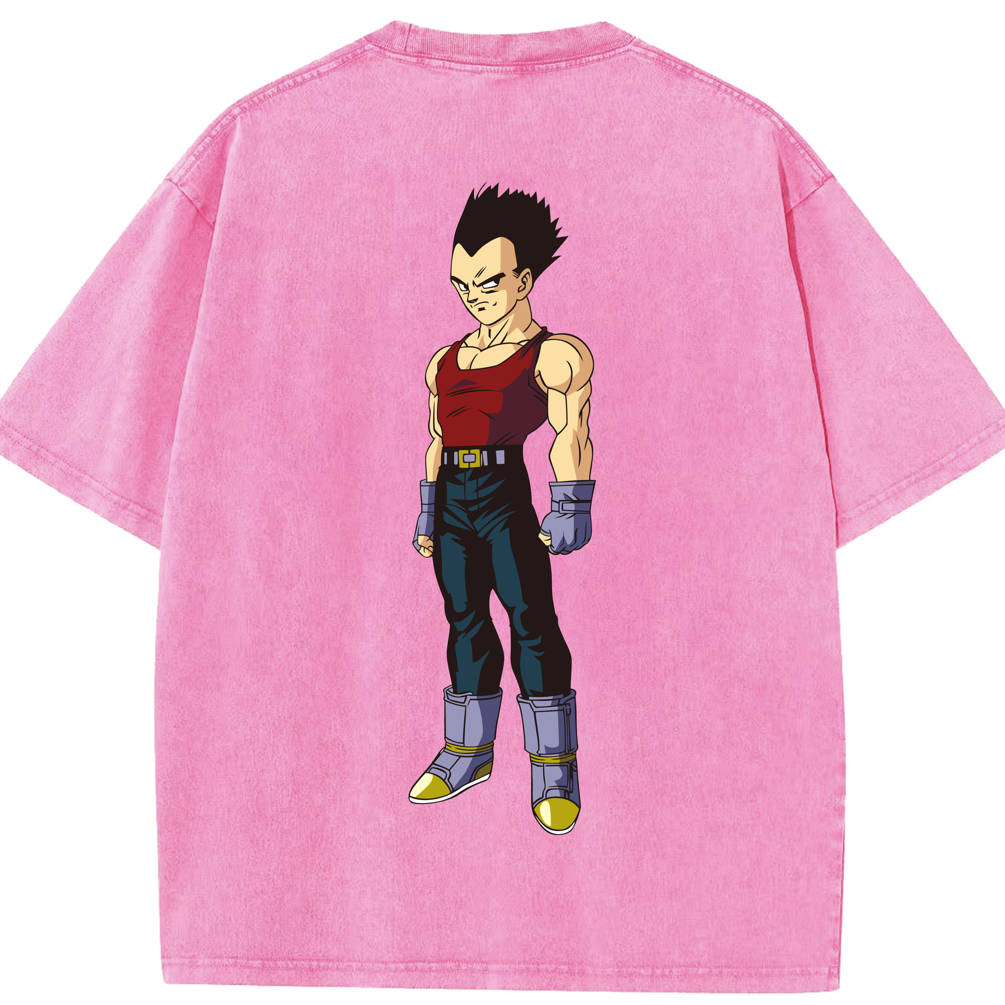 （画像用） ドラゴンボール ベジータ四世（Bejīta Yonsei）DRAGON BALL Vegeta IV 綿100% ヴィンテージ風 半袖Tシャツ（背面プリント）